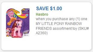 Coupon - $1.00 off (1) My Little Pony Rainbow Friends assort.