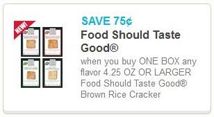 Coupon – Save $0.75 Food Should Taste Good Brown Rice Cracker