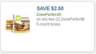 Coupon – $2.50 off on any two (2) ZonePerfect 5-count boxes