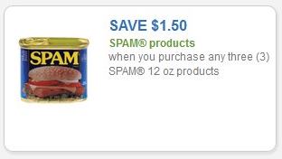 Coupon – $1.50 off three (3) SPAM 12oz products