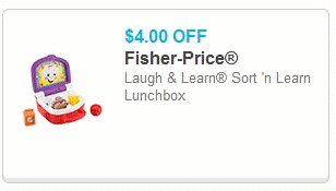 Coupon – $4.00 off Laugh & Learn Sort ‘n Learn Lunchbox