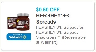 Coupon – $0.50 off HERSHEY’S Spreads or Snacksters