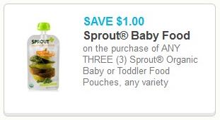 Coupon – $1.00 off 3 Sprout Organic Baby or Toddler Food