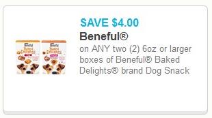 Coupon – $4.00 off (2) boxes of Beneful Baked Delights