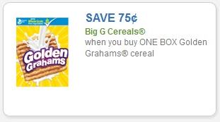 Coupon - $0.75 off (1) box Golden Grahams cereal