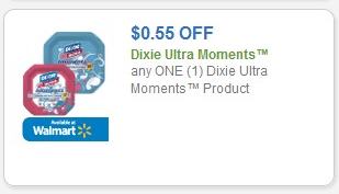 Coupon – $0.55 off (1) Dixie Ultra Moments product