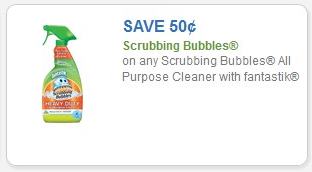 Coupon – $0.50 off (1) Scrubbing Bubbles All Purpose Cleaner with Fantastik