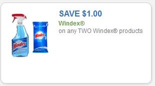 Coupon – $1.00 on any two (2) Windex products