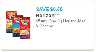 SAVE - $0.55 off any one (1) Horizon Mac & Cheese