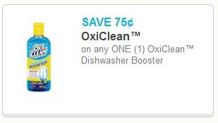 Coupon – SAVE $0.75 on any OxiClean Dishwasher Booster