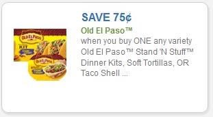 Coupon - $0.75 off Old El Paso Stand 'N Stuff Dinner Kits, Soft Tortillas, or Taco Shells