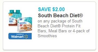 Coupon – $2 off South Beach Diet Protien Fit Bars, Meal Bars, Smoothies