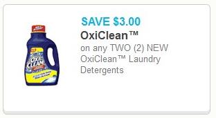 Coupon – SAVE $3.00 on any two (2) OxiClean Laundry Detergents