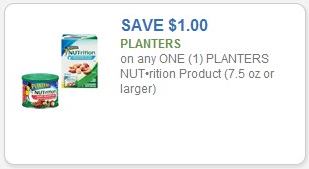 Coupon – $1.00 off (1) Planters NUTrition product (7.5 oz or larger)