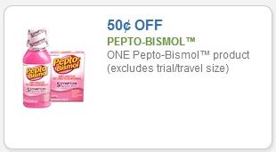 Coupon – $0.50 off any one (1) Pepto-Bismol product