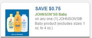 Coupon – two great Johnson’s baby care