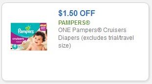 Coupon – $1.50 off one (1) Pampers Cruisers Diapers