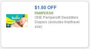 Coupon – $1.50 off one (1) Pampers Swaddlers Diapers