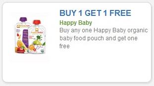 Coupon – BOGO Free Happy Baby organic baby food pouch