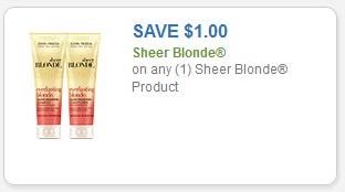 SAVE - $1.00 off on any one (1) Sheer Blonde product