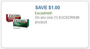 Coupon – $1.00 on any one (1) Excedrin product