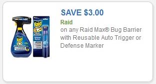 Coupon – $3.00 off Raid Max Bug Barrier with Reusable Auto Trigger