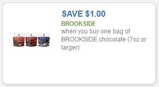 Coupon – $1.00 off (1) bag of Brookside chocolate