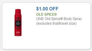 Coupon – $1.00 on one (1) Old Spice Body Spray