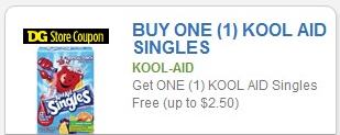 Coupon – BOGO – Kool-Aid Singles Free (up to $2.50)