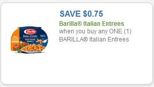 Coupon – $0.75 off (1) Barilla Italian Entrees