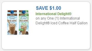 SAVE - $1.00 on any one (1) International Delight Coffee Half Gallon