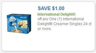 Coupon - $1.00 off (1) International Delight Creamer Singles