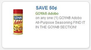 Coupon - $0.50 off (1) Goya Adobo All-Purpose Seasoning