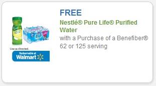 Coupon – FREE Nestle Pure Life Purified Water with Benefiber purchase