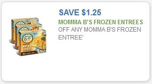 Coupon – $1.25 off any Momma B’s Frozen Entree