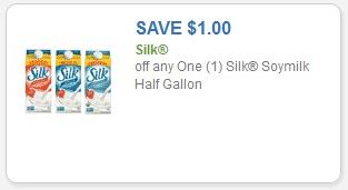 Coupon - $1.00 off any one (1) Silk Soymilk Half Gallon