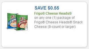 Coupon - $0.55 off (1) Frigo Cheese Heads Snack Cheese