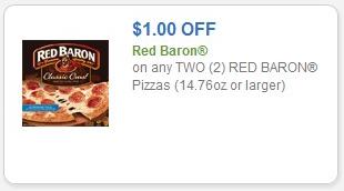 Coupon – $1.00 off (2) Red Baron Pizzas (14.76oz or larger)