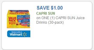 Coupon – $1.00 on one (1) Capri Sun Juice Drinks