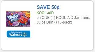 Coupon – $0.50 on one (1) Kool-Aid Jammers Juice Drink (10-pack)