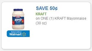 Coupon - $0.50 on one (1) Kraft Mayonnaise (30 oz)