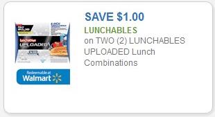 Coupon – $1.00 off (2) Lunchables Uploaded Lunch Combinations