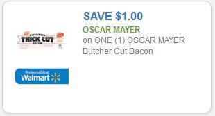 Coupon – $1.00 on one (1) Oscar Mayer Butcher Cut Bacon