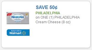 Coupon – $0.50 on one (1) Philadelphia Cream Cheese (8 oz)