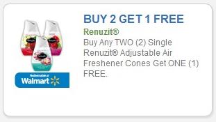 Coupon – Buy (2) Renuzit Adjustable Air Freshener Cones get (1) free