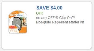 Coupon – $4.00 off OFF! Clip-On Mosquito Repellent starter kit