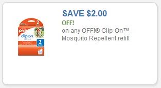 Coupon – $2.00 off OFF! Clip-On Mosquito Repellent refill