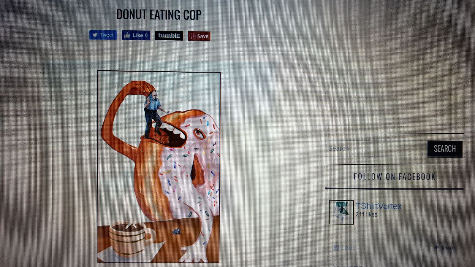 TShirt Vortex - donut eating cop