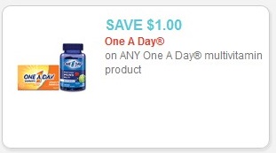 One a Day Save $1.00 on any One A Day multivitamin product