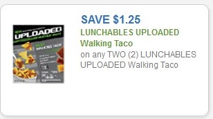 SAVE $1.25 Lunchables Uploaded Walking Taco on any TWO (2) LUNCHABLES UPLOADED Walking Taco